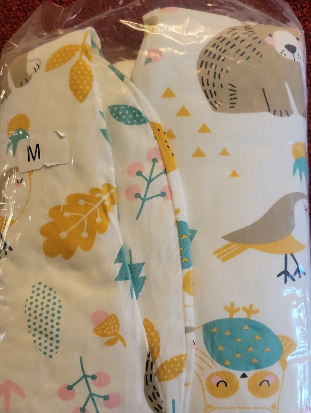 Printed Nursery Sleeping Bag in White with Yellow & Teal Accents